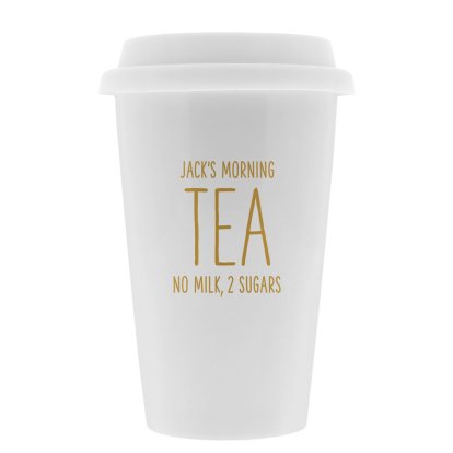 Personalised Ceramic Tea Travel Mug