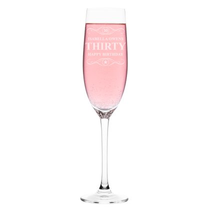 Personalised Champagne Flute - Birthday Any Age