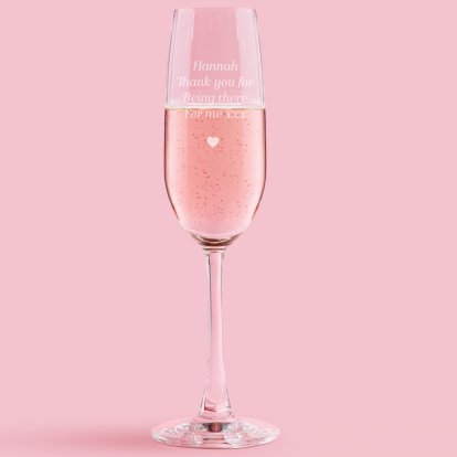 Personalised Champagne Flute - Heart Message 