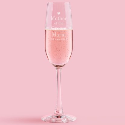 Personalised Champagne Flute - Wedding Heart