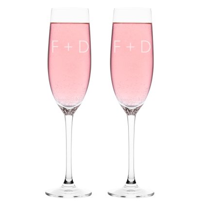Personalised Champagne Flutes Set