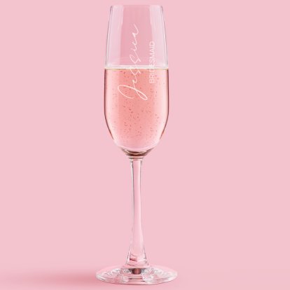 Personalised Champagne Glass for Bridesmaid
