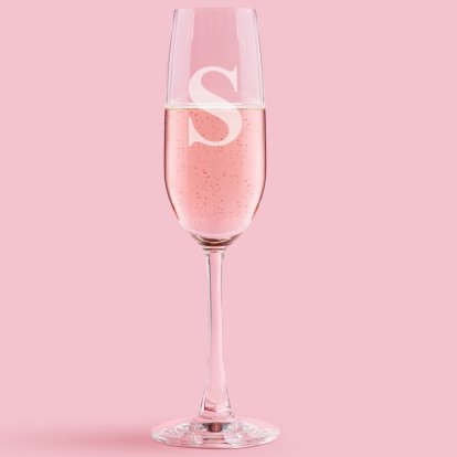 Personalised Champagne Glass - Initial