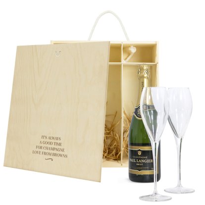 Personalised Champagne & Glasses Gift Set - Champagne Time 