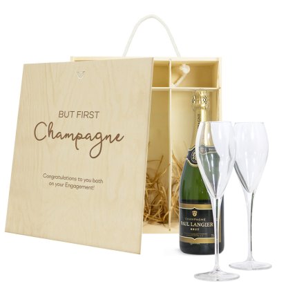 Personalised Champagne & Glasses Gift Set - First Champagne 