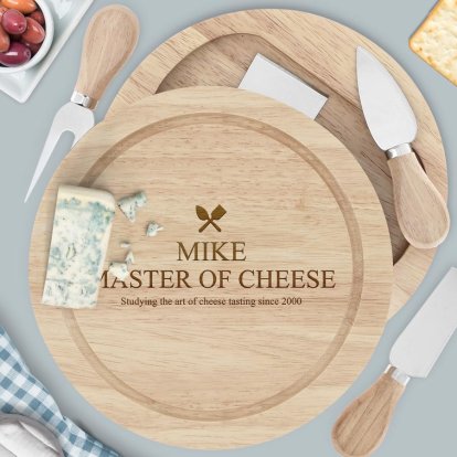 Personalised Cheeseboard Gift Set with Tools