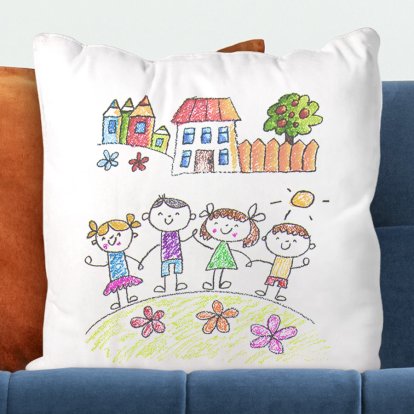 Personalised Child's Drawing Upload Cushion
