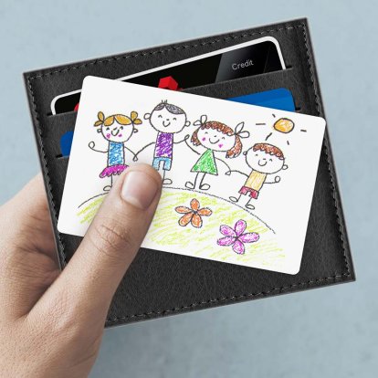 Personalised Child's Drawing Upload Metal Card Keepsake
