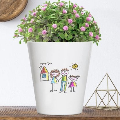 Personalised Child's Drawing Upload Plant Pot