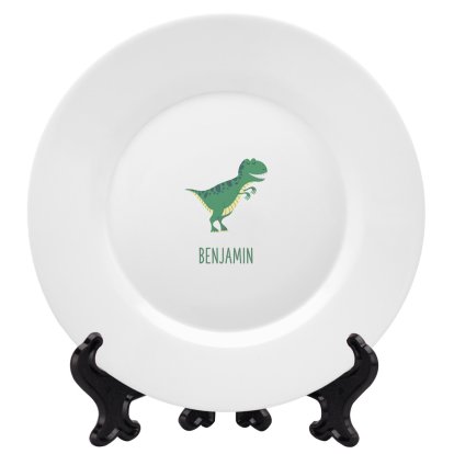 Personalised Children's Keepsake Plate - Dinosaur Design