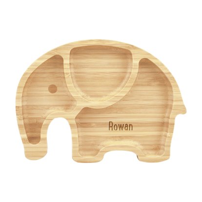 Personalised Children's Bamboo Elephant Suction Plate