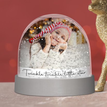 Personalised Childrens Snow Globe with Photo & Text 