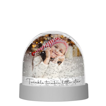 Personalised Childrens Snow Globe with Photo & Text 