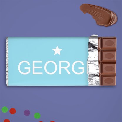 Personalised Chocolate Bar - Blue Star 