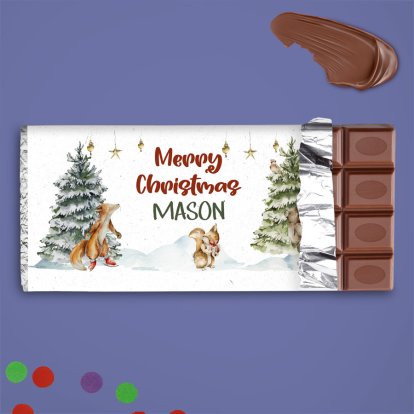 Personalised Chocolate Bar for Christmas - Festive Winter
