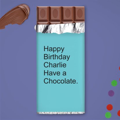 Personalised Chocolate Bar for Him - Any Message 
