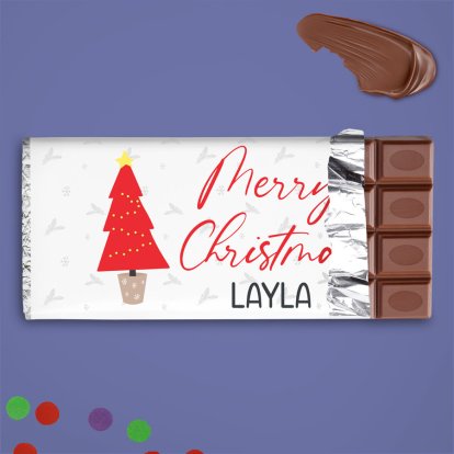 Personalised Chocolate Bar for Kids - Christmas Tree Photo 4