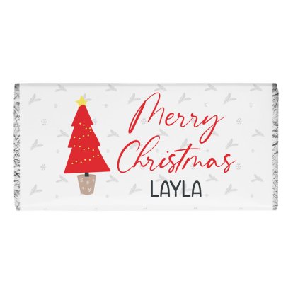Personalised Chocolate Bar for Kids - Christmas Tree