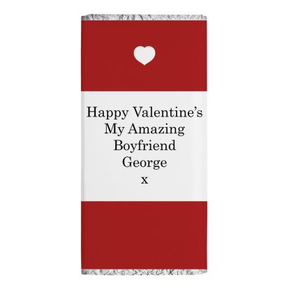 Personalised Chocolate Bar - Heart & Message