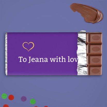 Personalised Chocolate Bar - Heart Message 