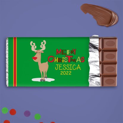 Personalised Chocolate Bar - Rudolph