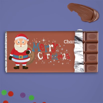 Personalised Chocolate Bar - Santa