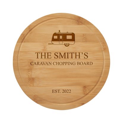 Personalised Chopping Board with Groove - Camping