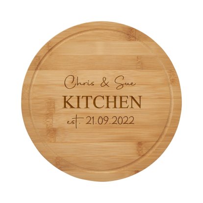 Personalised Chopping Board with Groove - His & Her