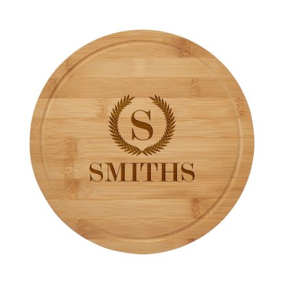 Personalised Chopping Board with Groove - Initial Crest