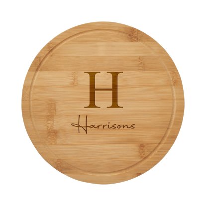 Personalised Chopping Board with Groove - Initial & Name