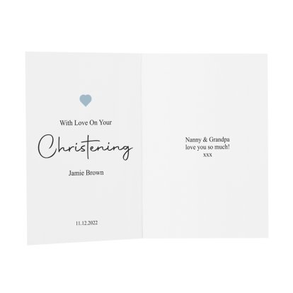 Personalised Christening Message Card for Baby Boy