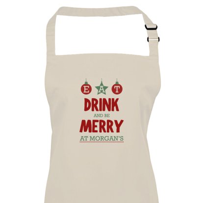 Personalised Christmas Apron - Eat Drink & Be Merry 