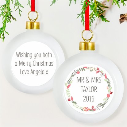 Personalised Christmas Bauble - Ceramic - Any Message