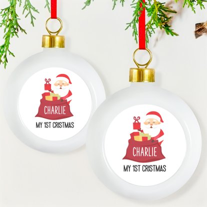 Personalised Christmas Bauble - My First Christmas 