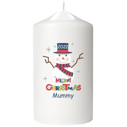 Personalised Christmas Candle - Snowman