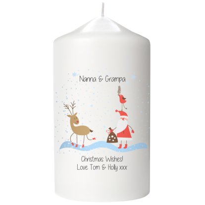 Personalised Christmas Candle - Spotty Santa