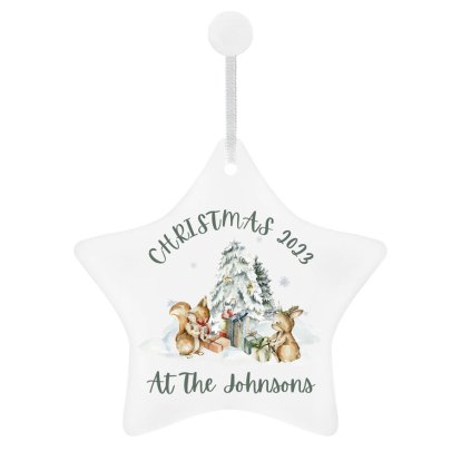 Personalised Christmas Ceramic Star Decoration for Families