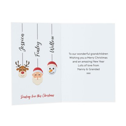 Personalised Christmas Characters Message Card