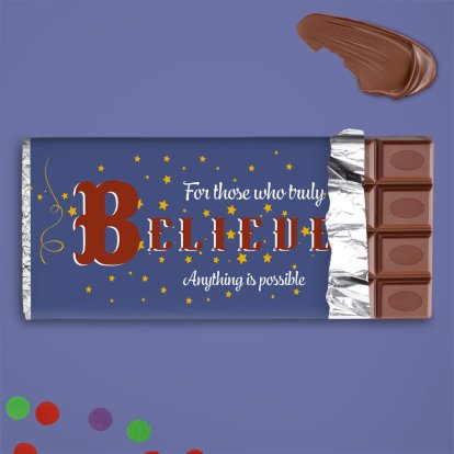 Personalised Christmas Chocolate Bar - Believe Photo 3