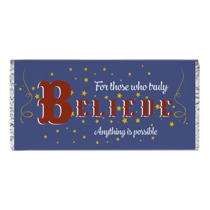 Personalised Christmas Chocolate Bar - Believe