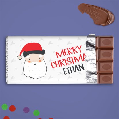 Personalised Christmas Chocolate Bar for Kids - Santa Claus Photo 4