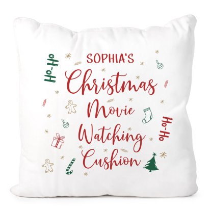 Personalised Christmas Cushion for Movie Watching