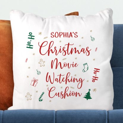 Personalised Christmas Cushion for Movie Watching Photo 2