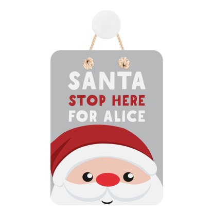 Personalised Christmas Door Sign - Santa Stop Here