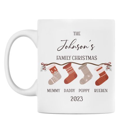 Personalised Christmas Family Stockings Mug