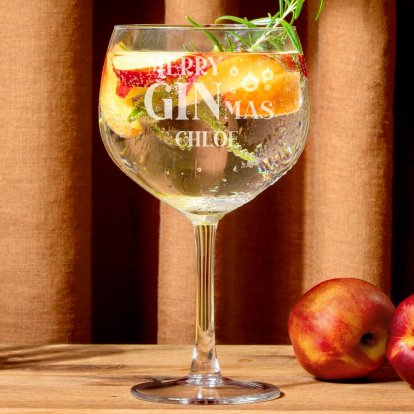 Personalised Christmas Gin Glass