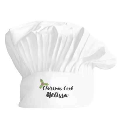Personalised Christmas Holly Chef Hat