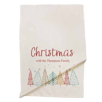 Personalised Christmas Kitchen Tea Towel