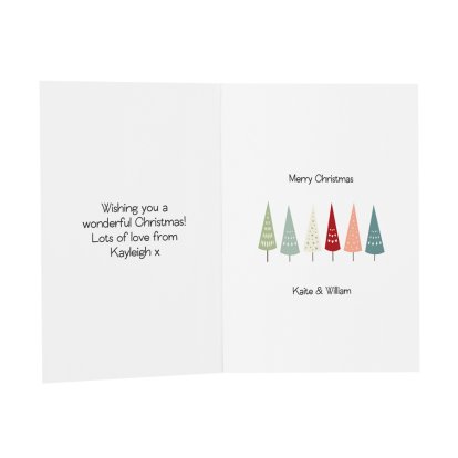 Personalised Christmas Message Card - Christmas Trees