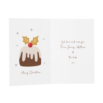 Personalised Christmas Message Card - Pudding